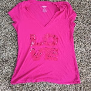 Pink sparkling shirt medium